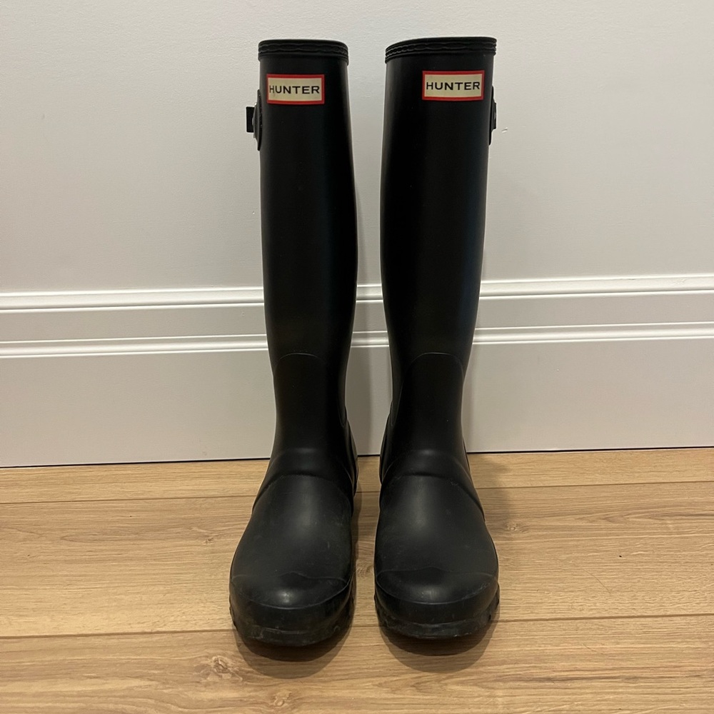 Hunter Black Tall Rain Boots